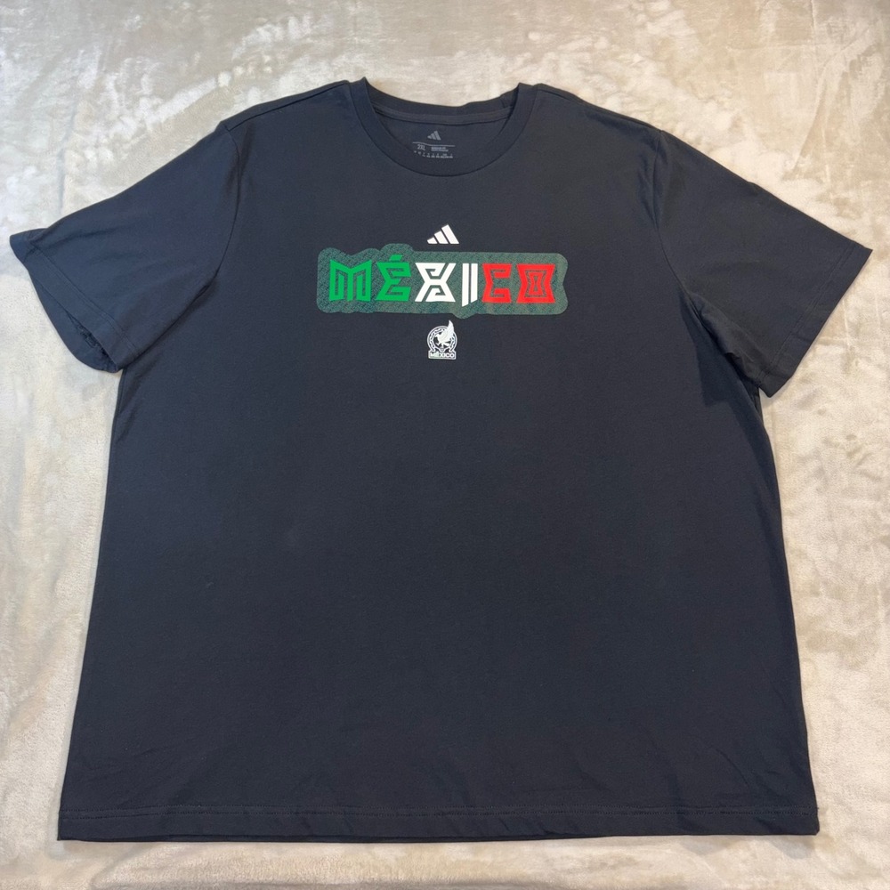 Adidas Mens Mexico National Team Soccer Graphic T-Shirt Black KQ7753 2XL NWT